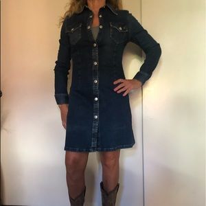 Alexa Chung for AG Stretch Dark Denim Dress